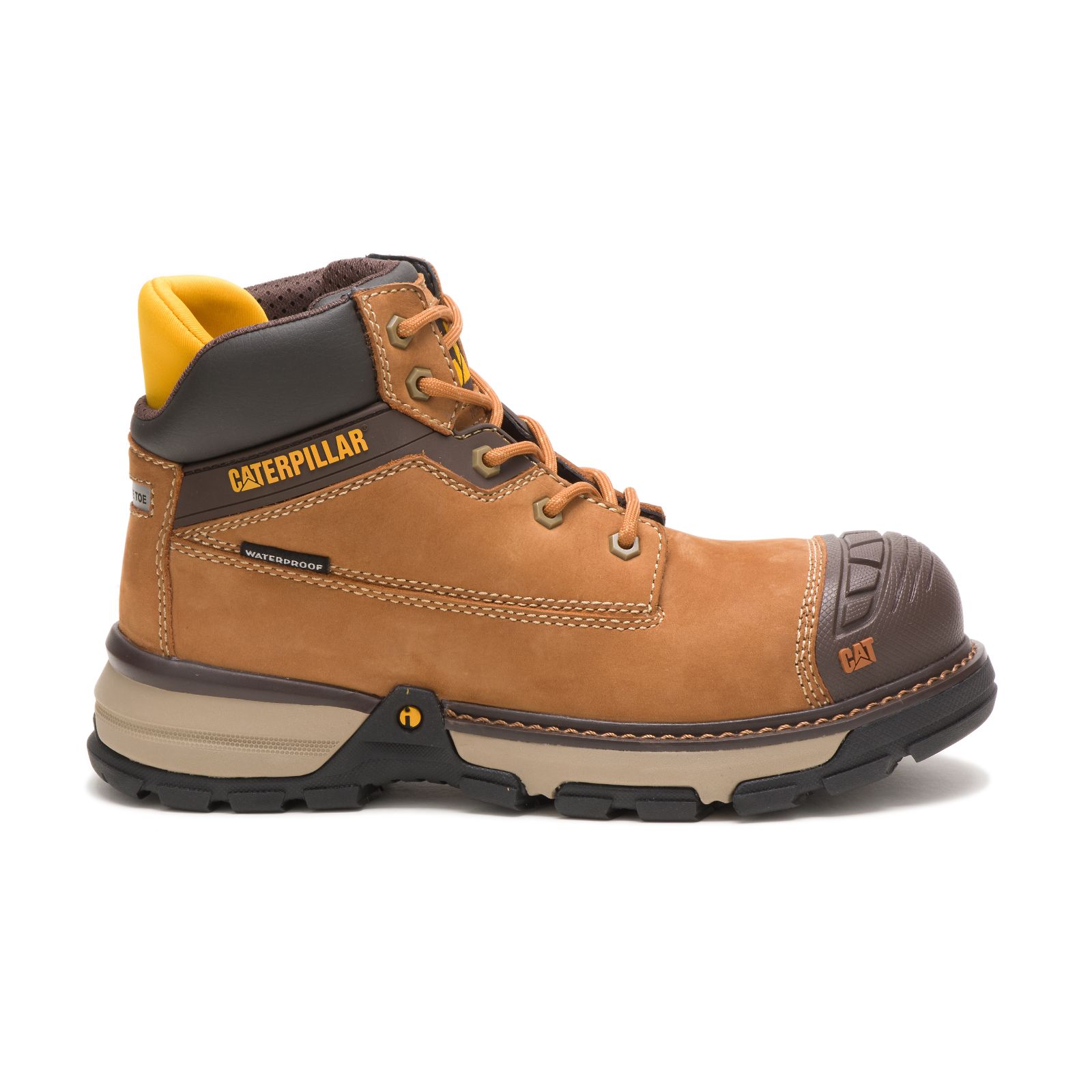 Caterpillar Women's Excavator Superlite Waterproof Nano Toe Work Boots Brown CAT-32719